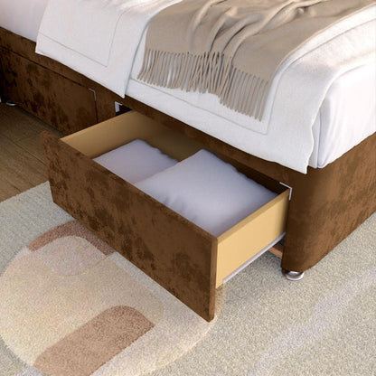 Lima Kids Divan Bed - Mocca Plush Velvet