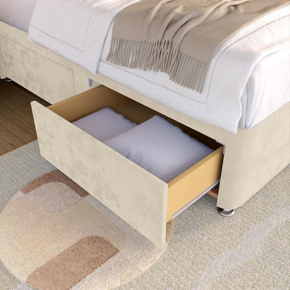 Lima Kids Divan Bed - Cream Plush Velvet