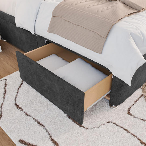 Seville Kids Chesterfield Divan Bed - Charcoal Coniston