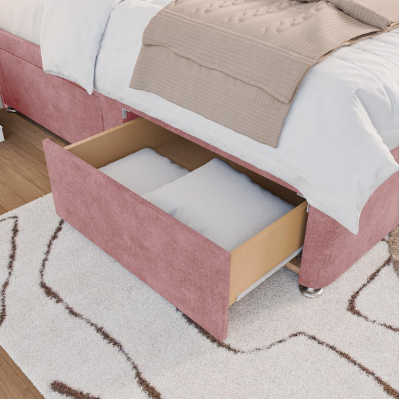 Seville Kids Chesterfield Divan Bed - Pink Coniston