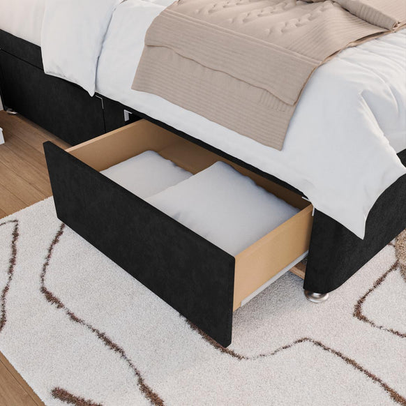 Seville Kids Chesterfield Divan Bed - Black Naples