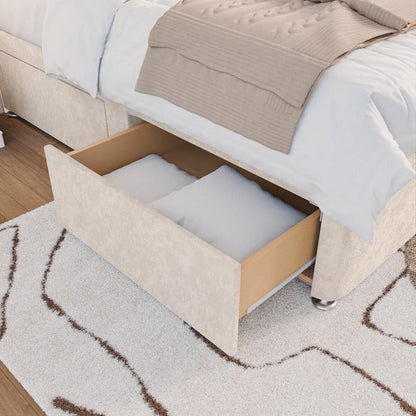 Seville Kids Chesterfield Divan Bed - Cream Naples