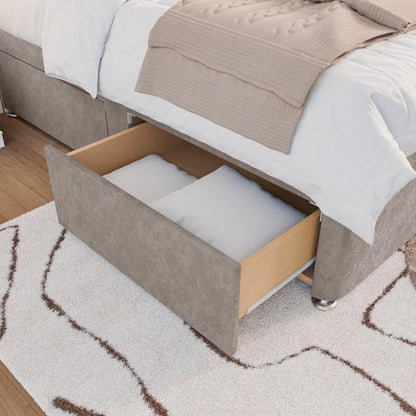 Seville Kids Chesterfield Divan Bed - Seal Grey Naples