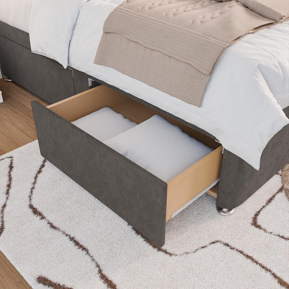 Seville Kids Chesterfield Divan Bed - Slate Grey Naples