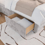 Seville Kids Chesterfield Divan Bed - Silver Plush Velvet