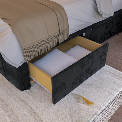 Sydney Kids Divan Bed - Black Plush Velvet