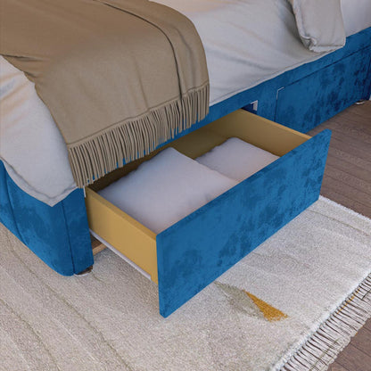 Sydney Kids Divan Bed - Blue Plush Velvet