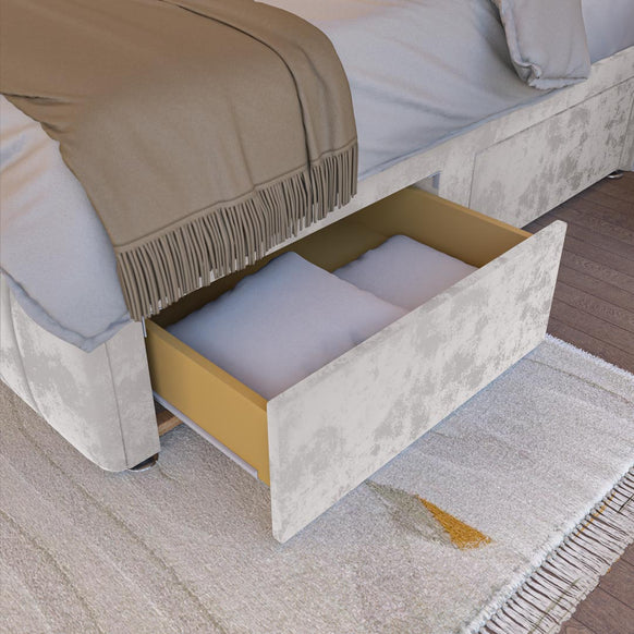 Sydney Kids Divan Bed - Silver Plush Velvet