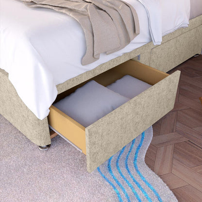 Seville Kids Chesterfield Divan Bed - Cream Chenille