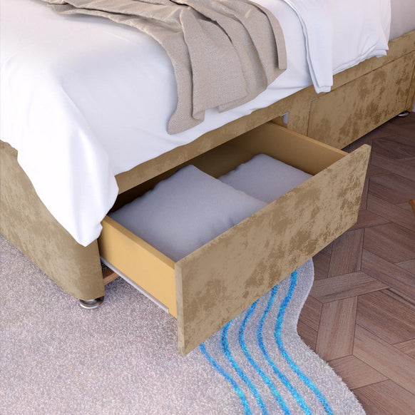 Prague Kids Divan Bed - Mink Plush Velvet