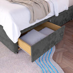 Prague Kids Divan Bed - Steel Plush Velvet