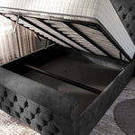 Melbourne Upholstered Ottoman Bed - Charcoal Coniston