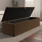 Madrid Ottoman Storage Box - Mocca Plush Velvet