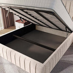 Milan Upholstered Ottoman Bed - Cream Naples