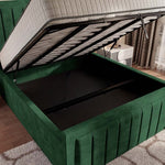Hamilton Upholstered Ottoman Bed - Emerald Coniston