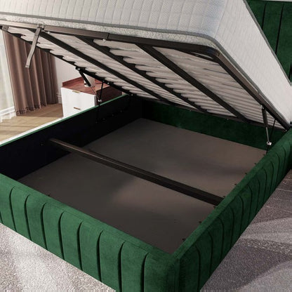 Milan Upholstered Ottoman Bed - Emerald Coniston