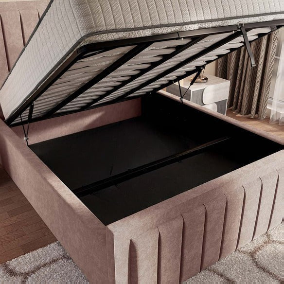 Hamilton Upholstered Ottoman Bed - Mauve Naples