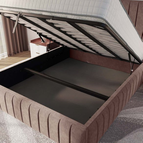 Milan Upholstered Ottoman Bed - Mauve Naples