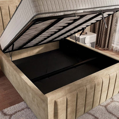 Hamilton Upholstered Ottoman Bed - Mink Coniston
