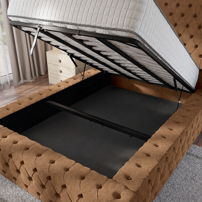 Ambassador Upholstered Ottoman Bed - Mink Naples
