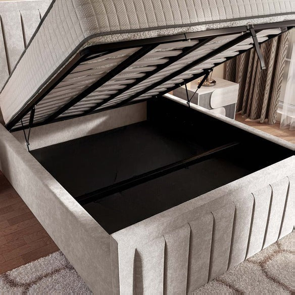 Hamilton Upholstered Ottoman Bed - Seal Grey Naples