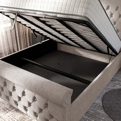 Melbourne Upholstered Ottoman Bed - Seal Grey Naples