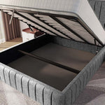 Milan Upholstered Ottoman Bed - Silver Chenille