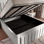 Hamilton Upholstered Ottoman Bed - Silver Linoso