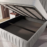 Milan Upholstered Ottoman Bed - Silver Linoso