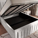 Hamilton Upholstered Ottoman Bed - Silver Plush Velvet