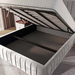 Milan Upholstered Ottoman Bed - Silver Plush Velvet
