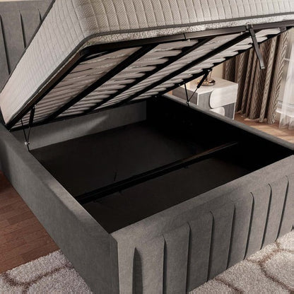 Hamilton Upholstered Ottoman Bed - Slate Grey Naples