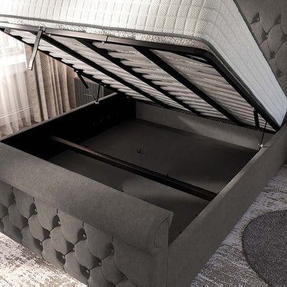 Melbourne Upholstered Ottoman Bed - Slate Grey Naples