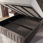 Milan Upholstered Ottoman Bed - Slate Grey Naples