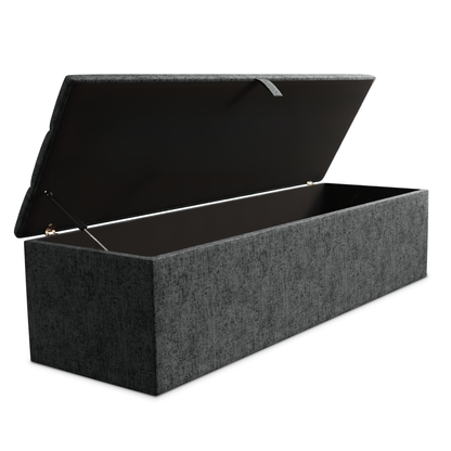 Athens Ottoman Storage Box - Charcoal Chenille
