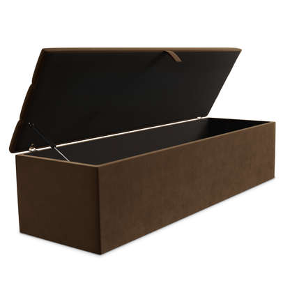 Athens Ottoman Storage Box - Mocca Plush Velvet