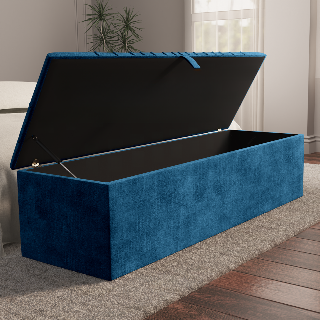 Sunrise Ottoman Storage Box - Blue Coniston