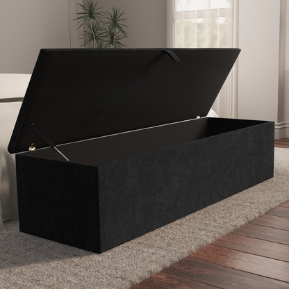 Cubed Ottoman Storage Box - Black Naples