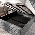 Oxford Upholstered Ottoman Bed - Silver Chenille