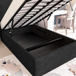 Cairo Kids Upholstered Ottoman Bed - Black Naples