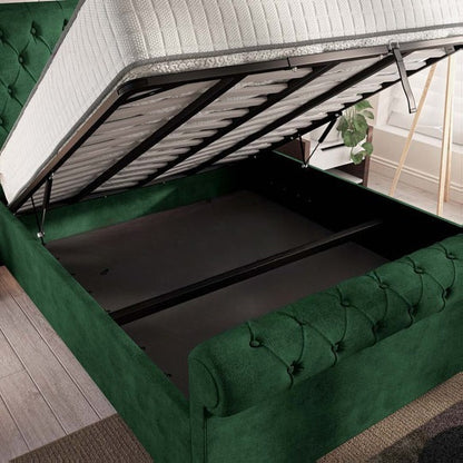 Berlin Upholstered Ottoman Bed - Emerald Coniston