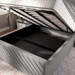 Oxford Upholstered Ottoman Bed - Silver Linoso