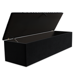 Sunrise Ottoman Storage Box - Black Plush Velvet