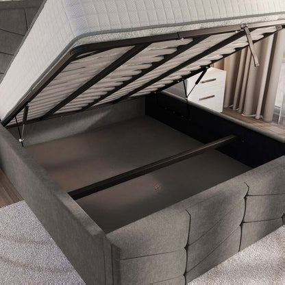 Lancaster Upholstered Ottoman Bed - Slate Grey Naples
