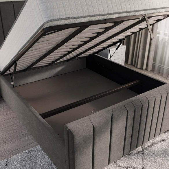 Cambridge Upholstered Ottoman Bed - Slate Grey Naples