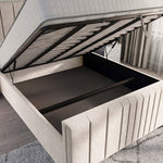 Cambridge Upholstered Ottoman Bed - Cream Naples