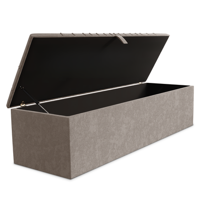 Sunrise Ottoman Storage Box - Seal Grey Naples