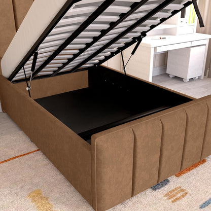Lisbon Kids Upholstered Ottoman Bed - Mink Naples