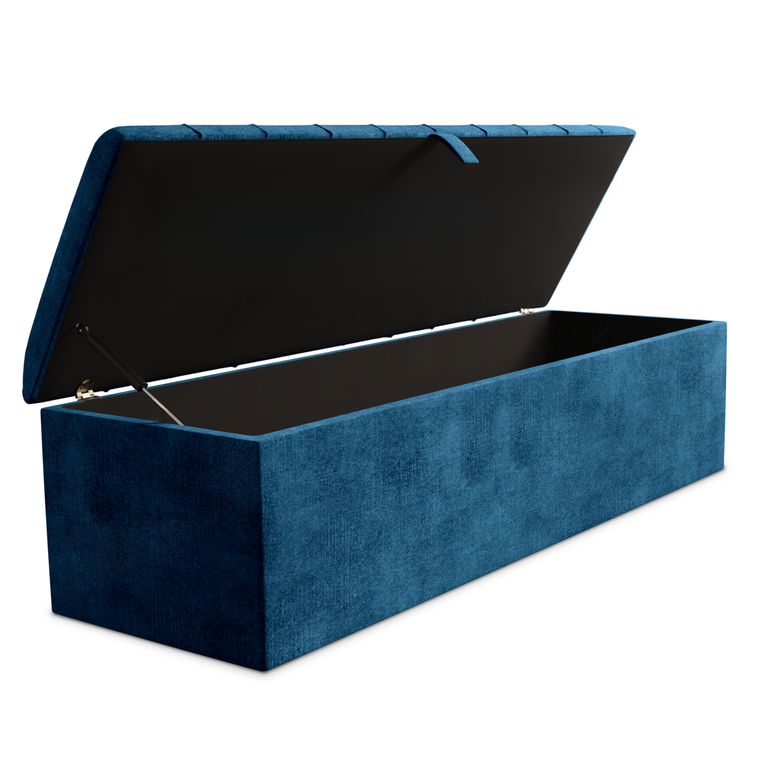 Lisbon Ottoman Storage Box - Blue Coniston
