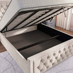 Valencia Upholstered Ottoman Bed - Cream Naples